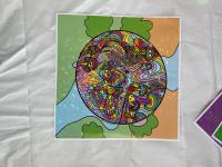 Mushie Falls Holographic Abstract Trippy Print 11"x11" (**SEE DESCRIPTION**)