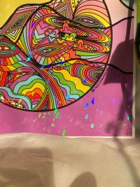 SALE* “The Ascent” Holographic Abstract Trippy Mountain Print 11"x11" (*SEE DESCRIPTION)