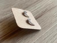 Simple Crescent Moon Sterling Silver Earrings