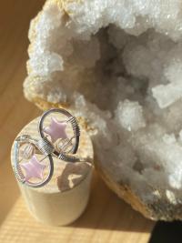 Statement .925 Silver Pink Stars Ring, Size 7
