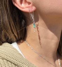 Teal Crystal Flower .925 Silver Earrings | Spring Fever Collection