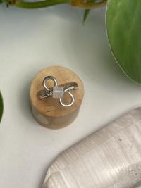 Quartz Cube Sterling Silver Ring, Size 4