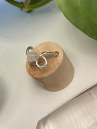 Quartz Cube Sterling Silver Ring, Size 4