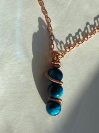 Colored Tiger Eye Copper Necklace