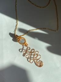 Chalcedony Unalome Gold-Plated Necklace