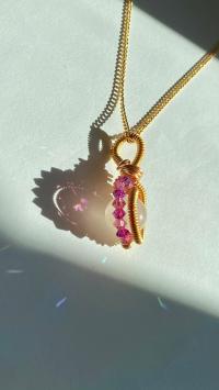 Rose Quartz & Crystal Gold-Plated Necklace