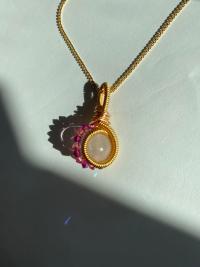 Rose Quartz & Crystal Gold-Plated Necklace