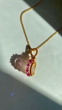 Rose Quartz & Crystal Gold-Plated Necklace