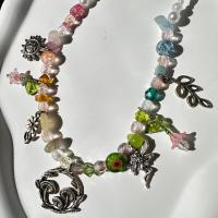 Handmade beaded charm necklace