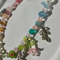 Handmade beaded charm necklace