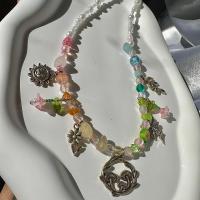 Handmade beaded charm necklace