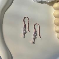 Minimalist Natural Herkimer Diamond and Tanzanite Hammered Copper Earrings