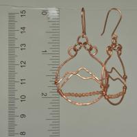 Sunstone & Hammered Copper Mountainscape Dangle Hoop Earrings