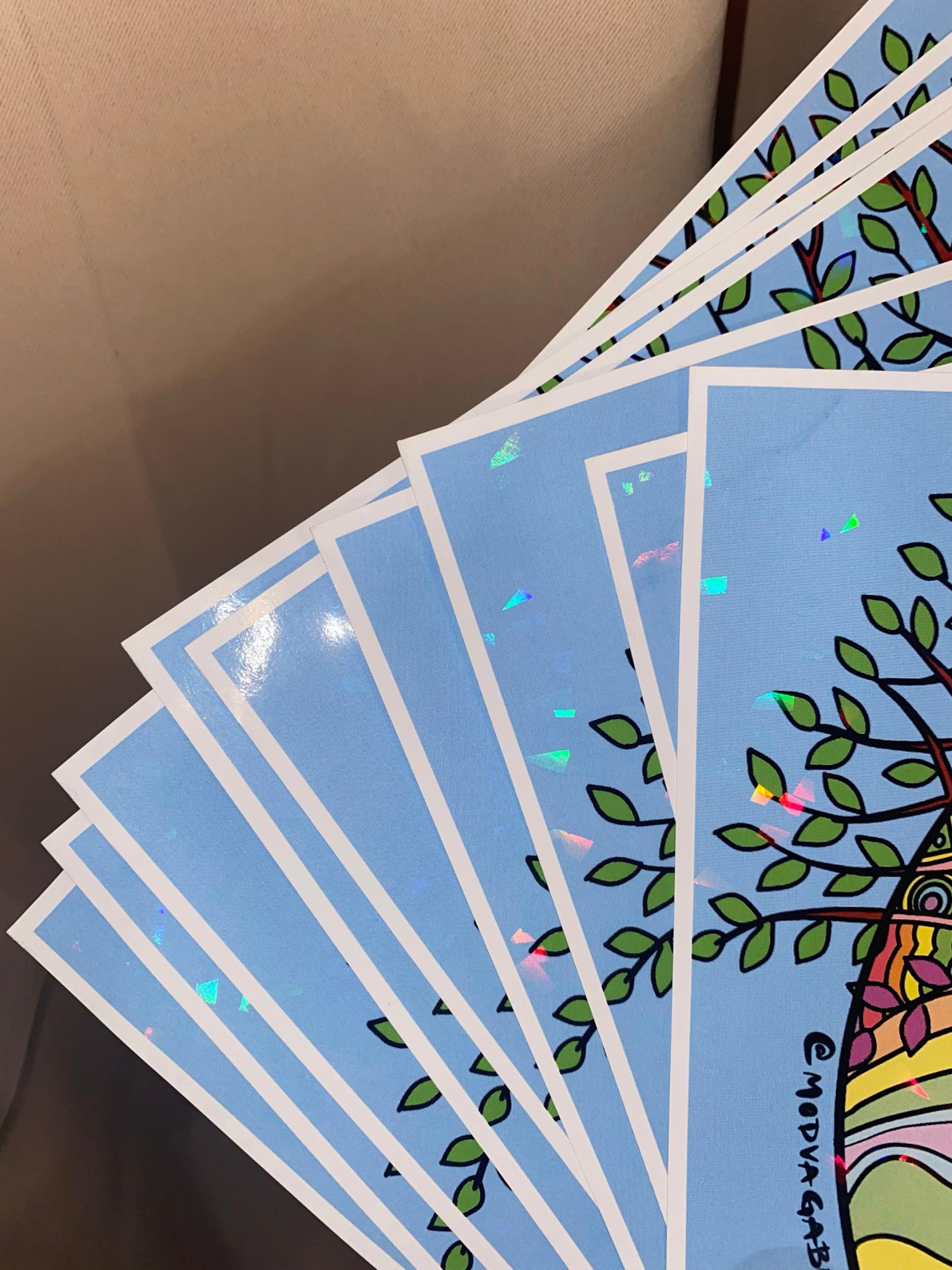 SALE* Holographic Abstract Trippy Tree of Life Print 11"x11" (*SEE DESCRIPTION)
