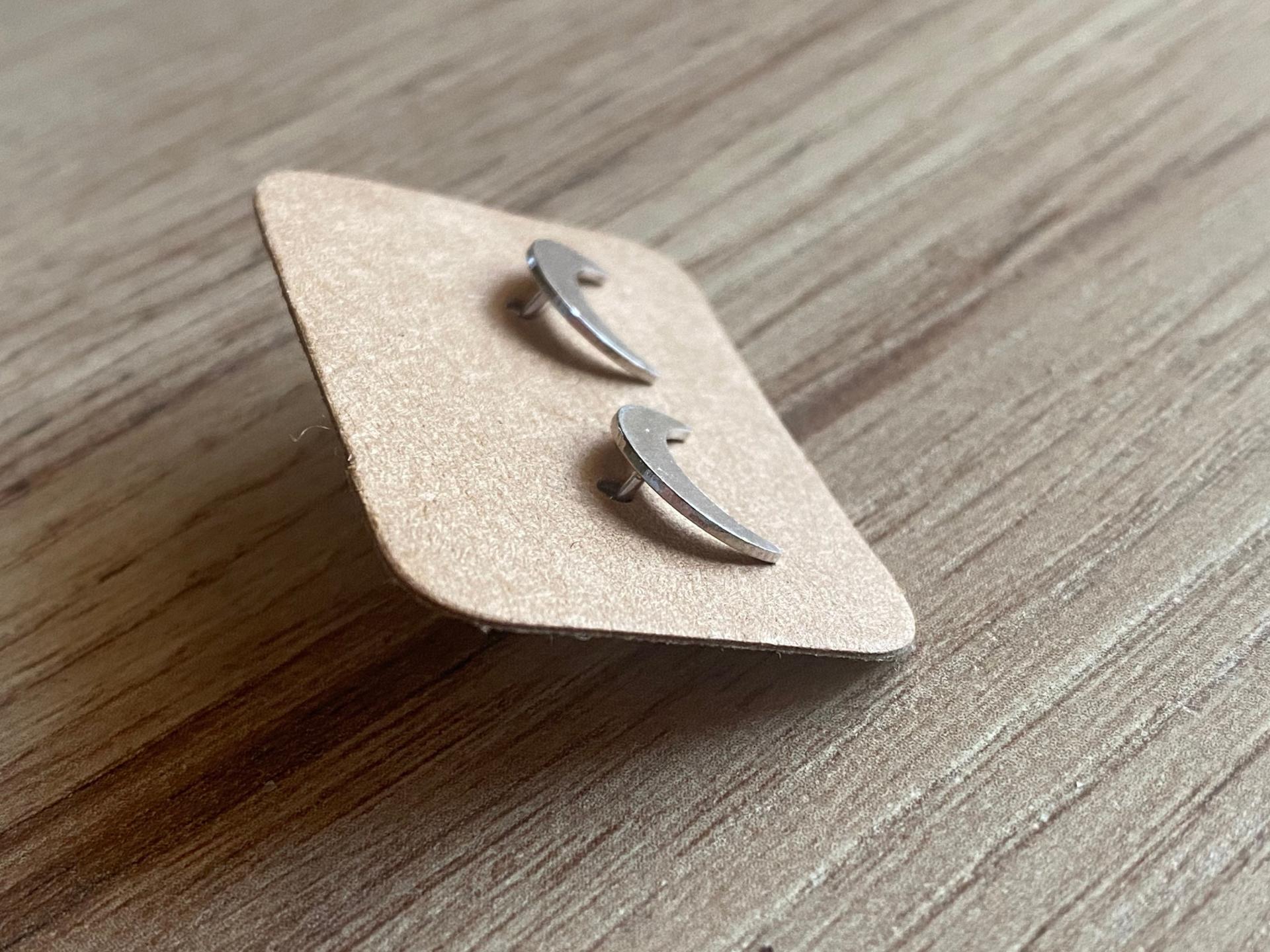 Simple Crescent Moon Sterling Silver Earrings