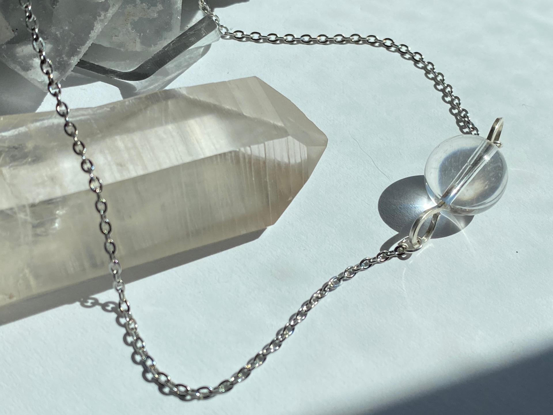 Optical Quartz Sphere Choker Necklace