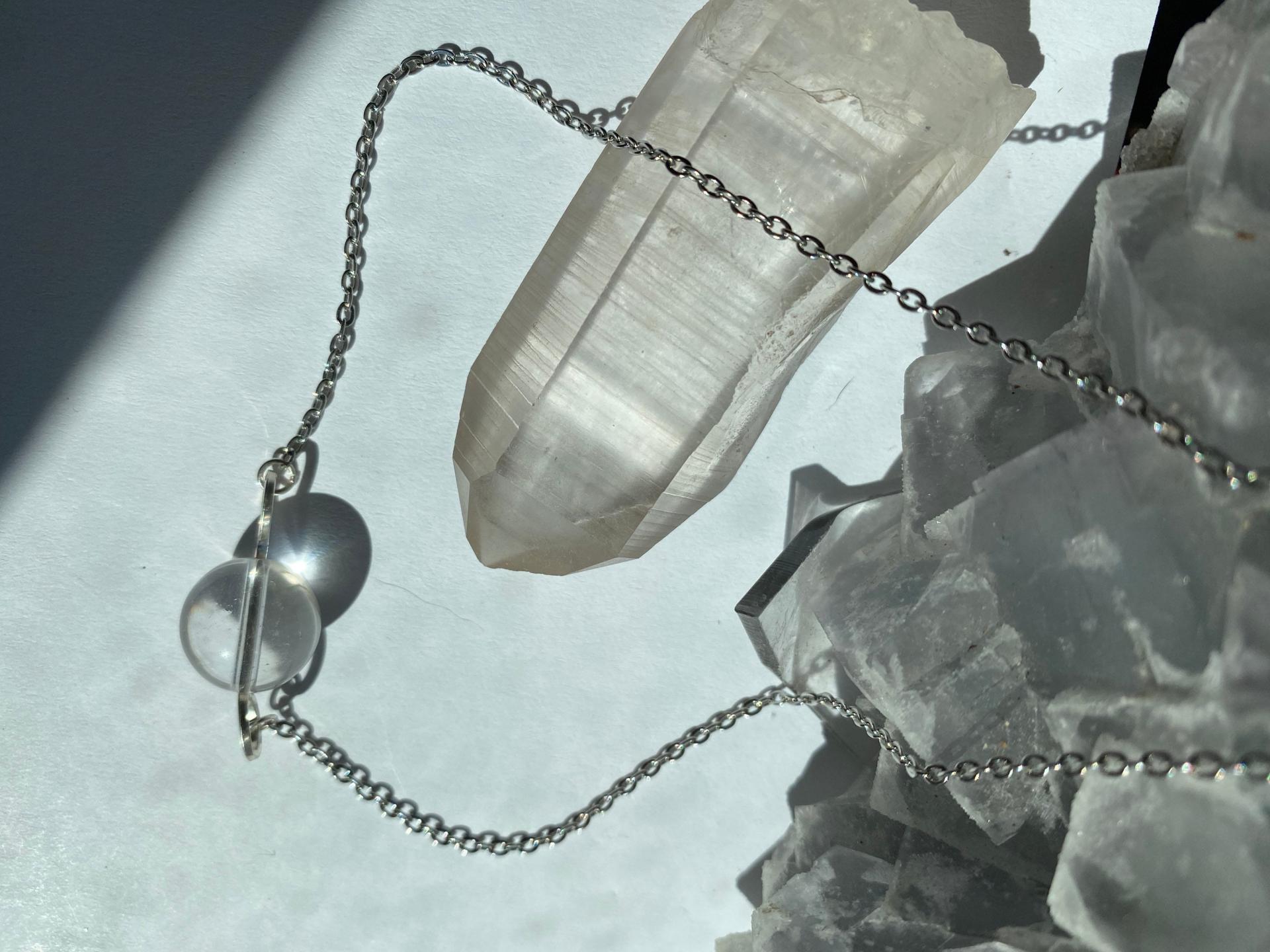 Optical Quartz Sphere Choker Necklace