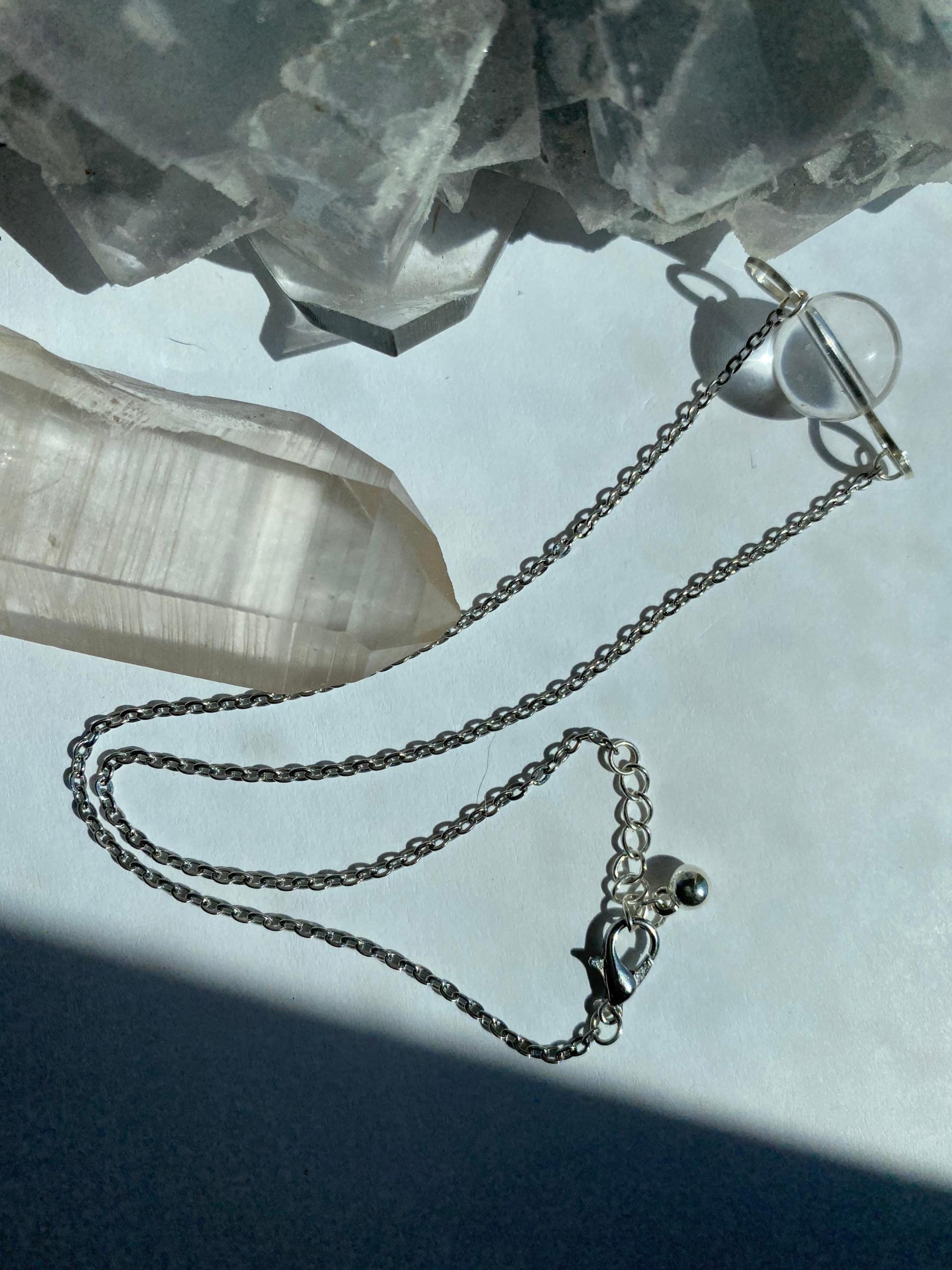 Optical Quartz Sphere Choker Necklace