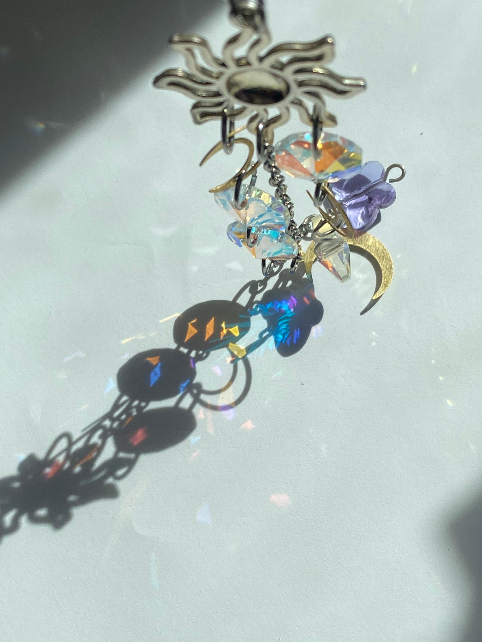 Celestial Sun Crystal Butterfly Sun Catcher