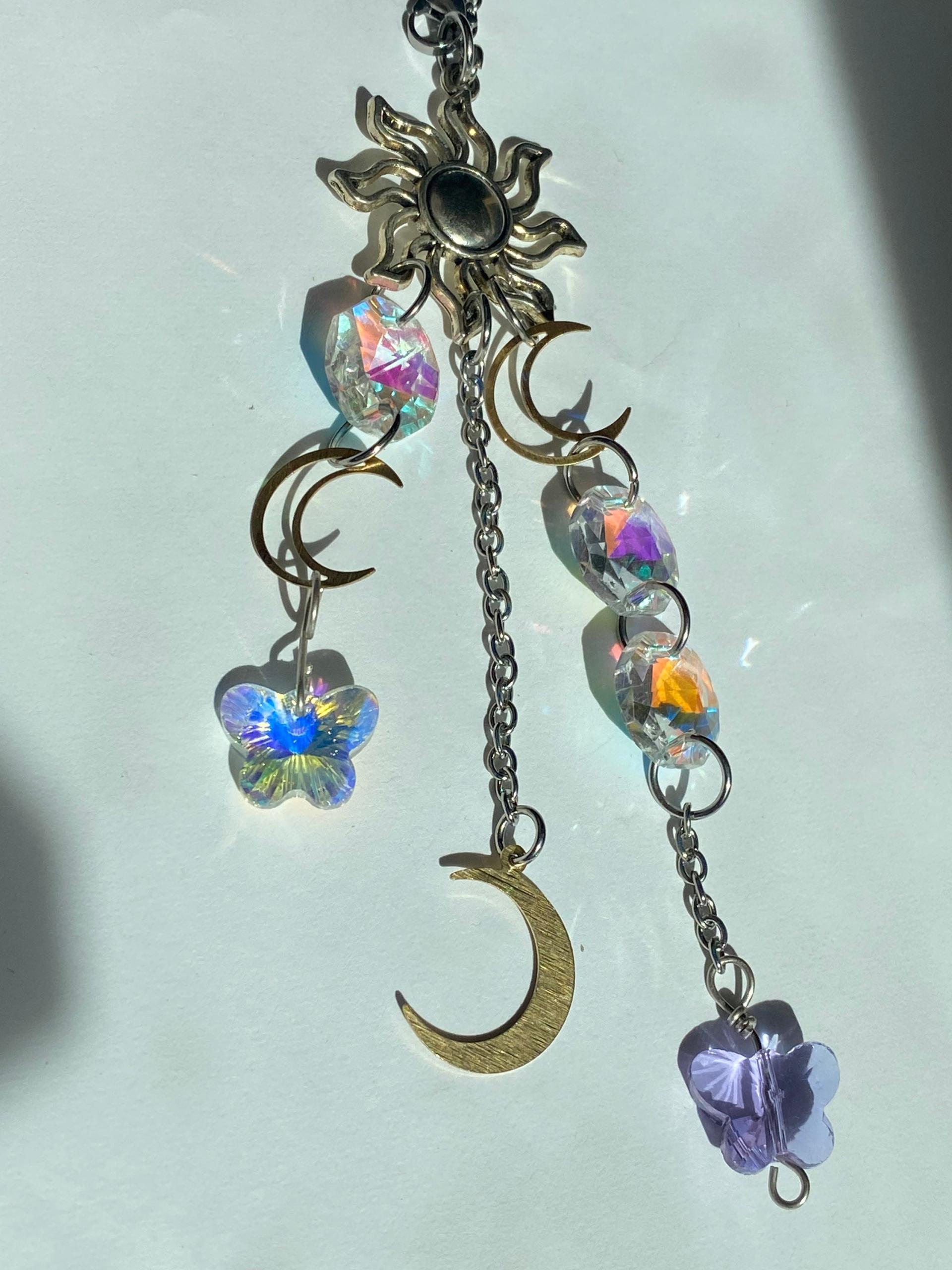 Celestial Sun Crystal Butterfly Sun Catcher