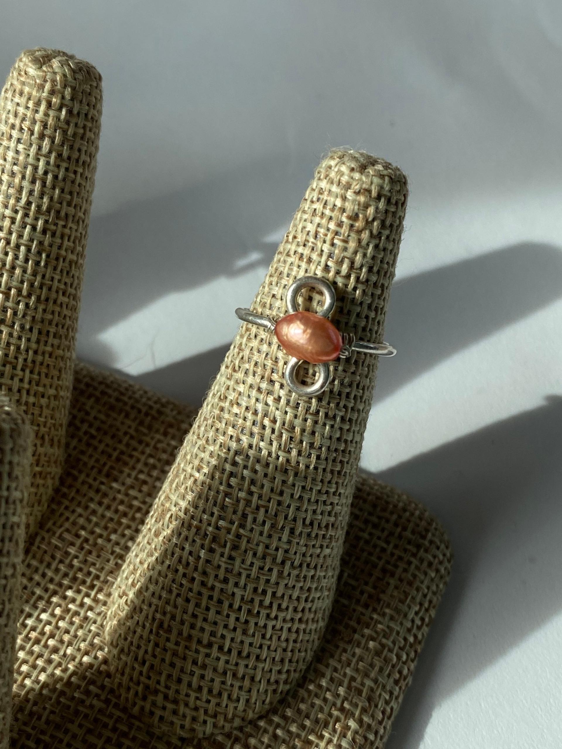 Dainty Pearl Sterling Silver Ring