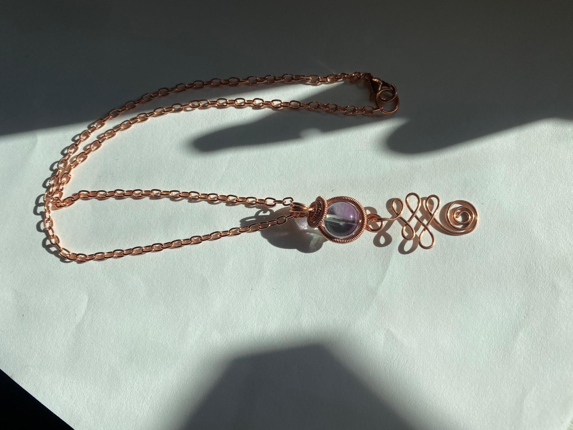 Fluorite Unalome Copper Necklace