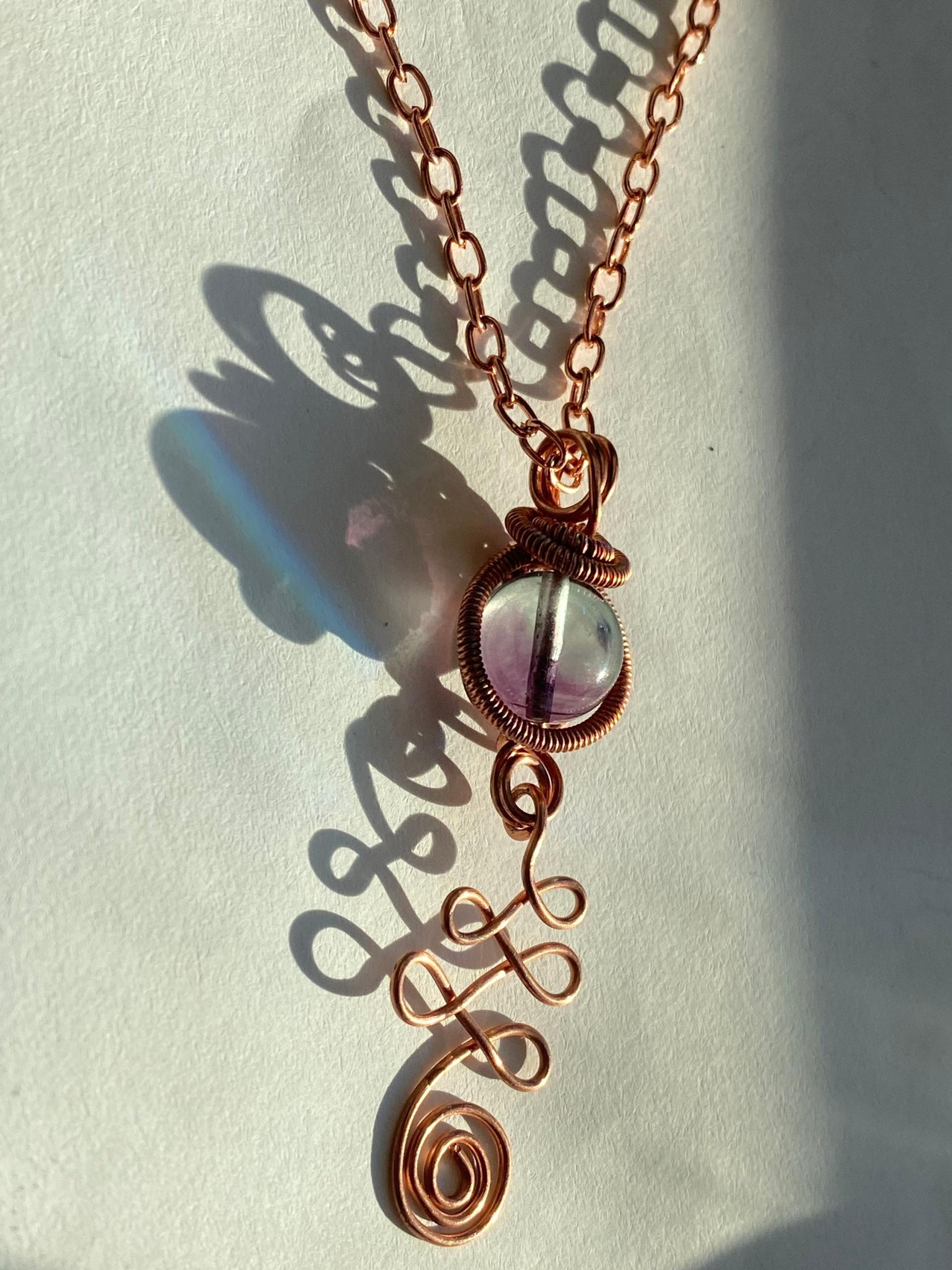 Fluorite Unalome Copper Necklace