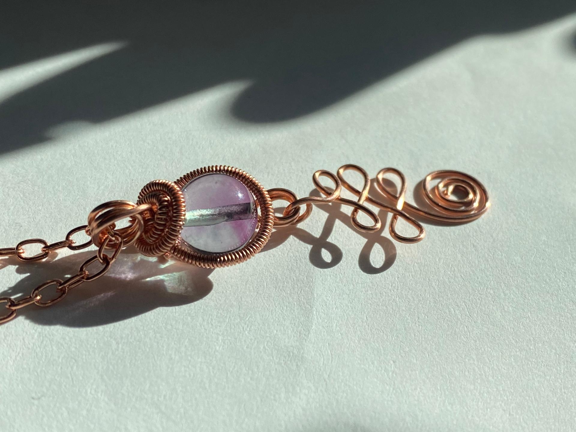 Fluorite Unalome Copper Necklace