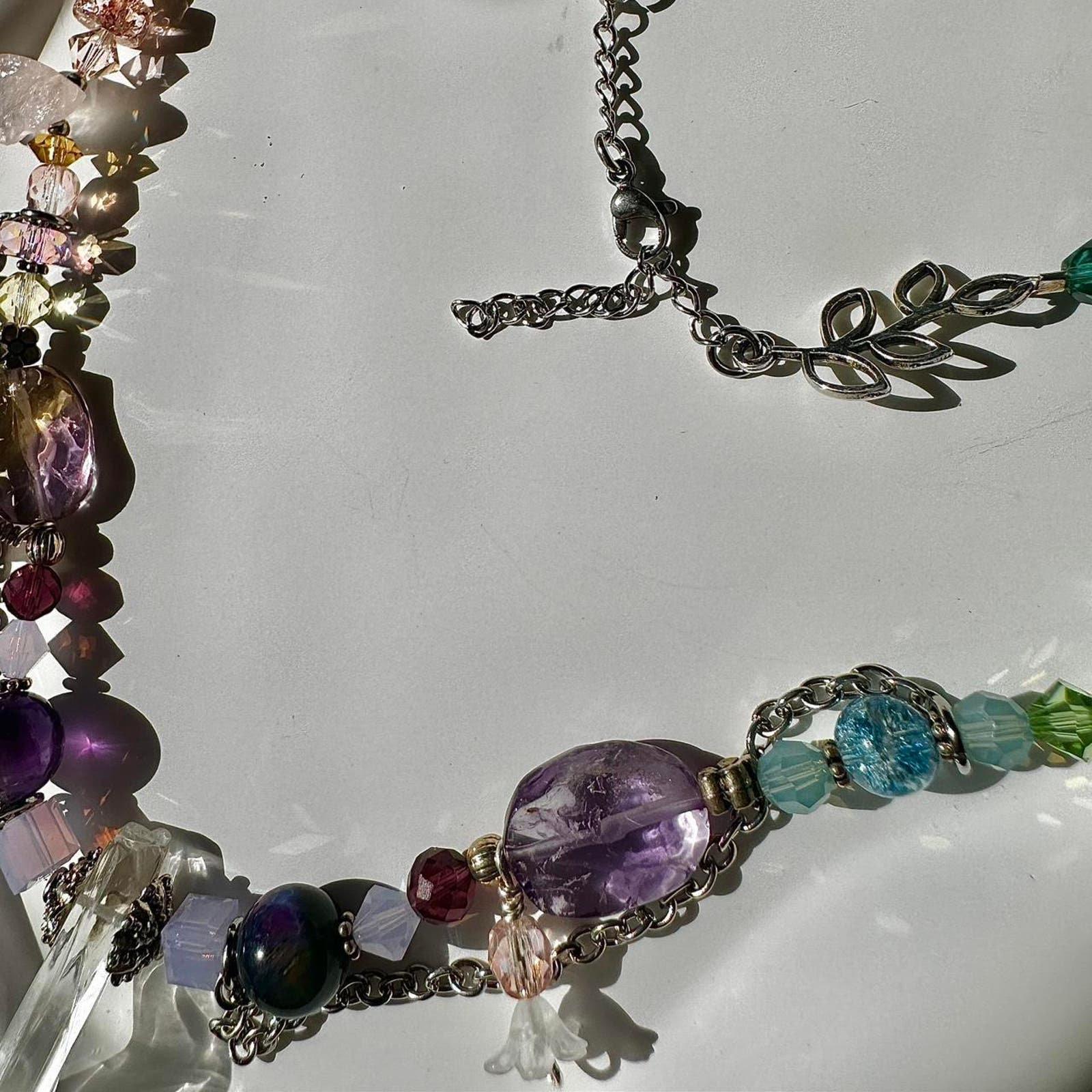 Handmade quartz ametrine amethyst aquamarine