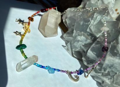 Rainbow Crystals & Aura Quartz Choker
