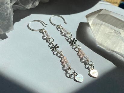 Pink .925 Silver Flower Earrings | Spring Fever Collection