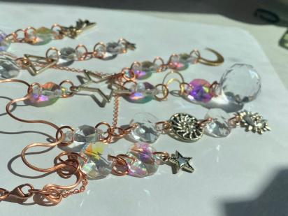 Celestial Crystal Butterfly Copper Sun Catcher