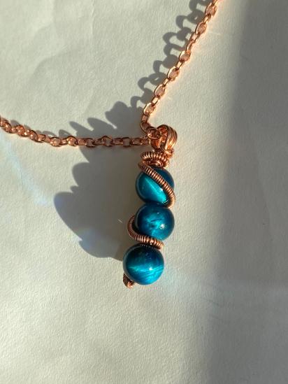 Colored Tiger Eye Copper Necklace