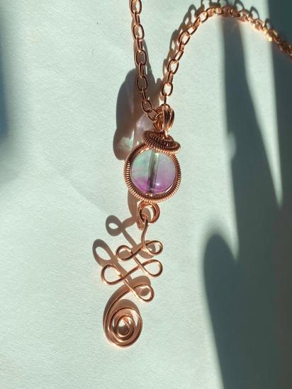 Fluorite Unalome Copper Necklace